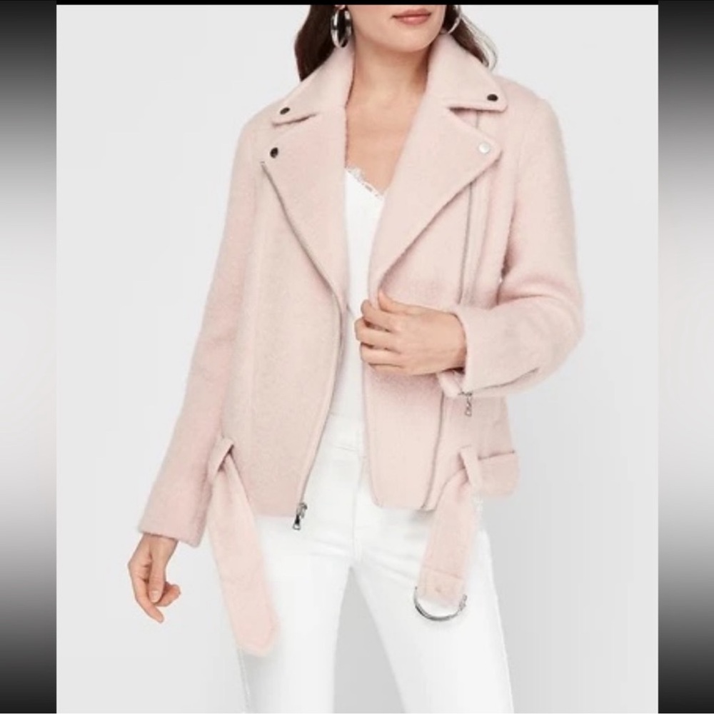 Express Women's Soft Pink Leather Jacket